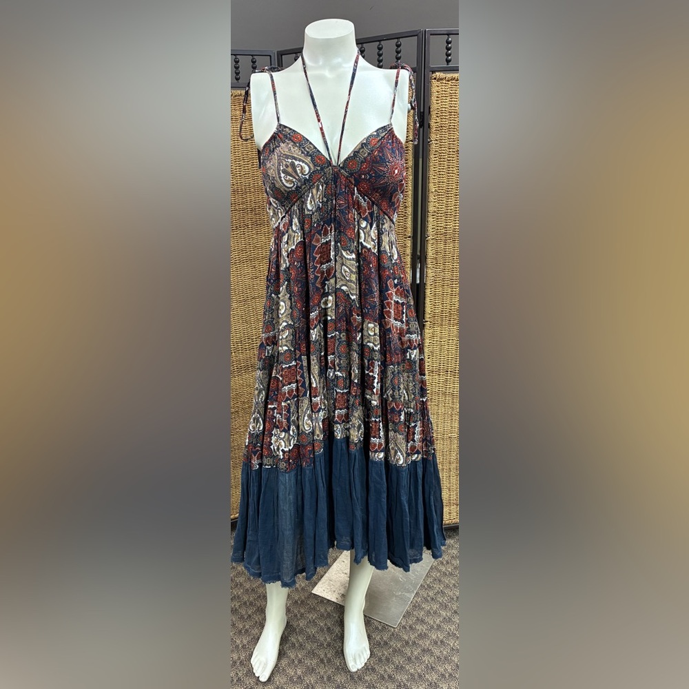 Ciel USA Boho Paisley Halter Midi Dress Small